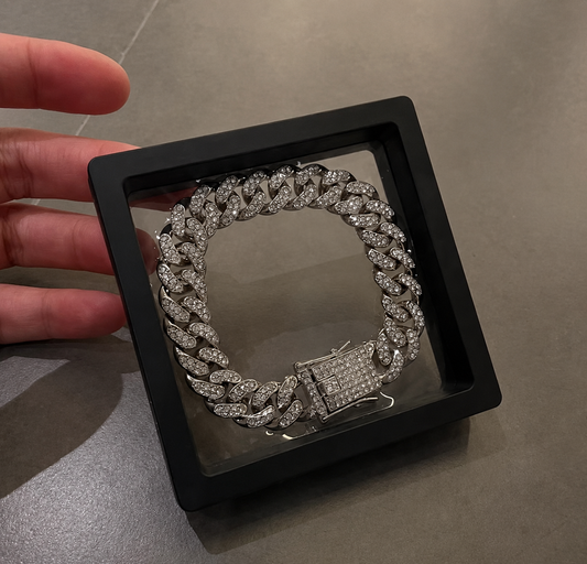 Bracciale Cuban ghiacciato Novera con zirconi CZ