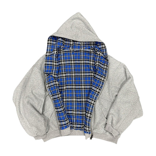 Felpa oversize reversibile Novera con lato a quadri e lato tinta unita