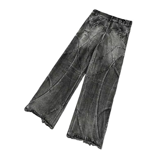 Jeans Wide Leg Arc Novera con pannelli e cuciture curve