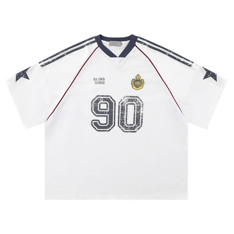 Maglia Jersey 90 Oversize Novera in mesh con grafica numero 90
