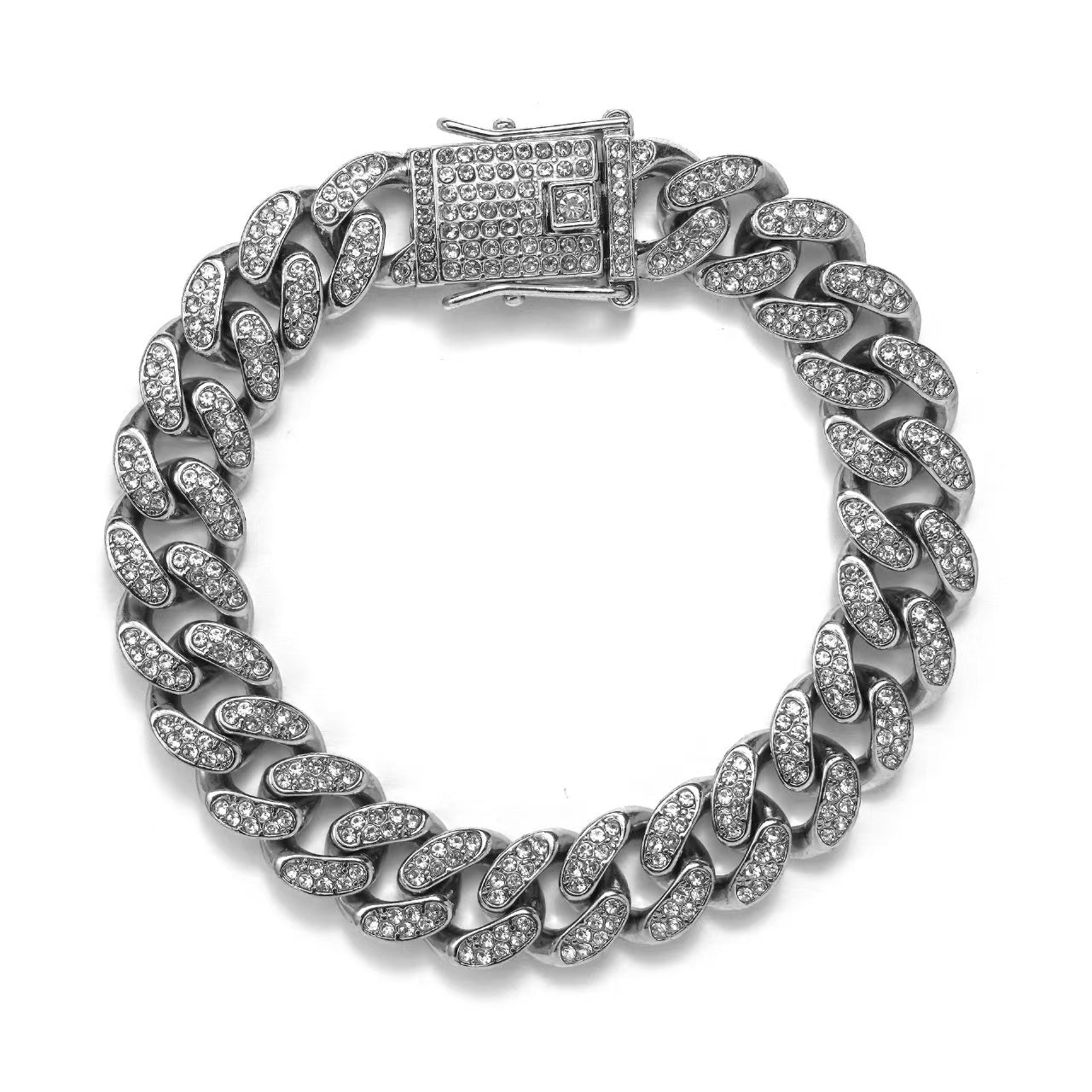 Bracciale Cuban ghiacciato Novera con zirconi CZ