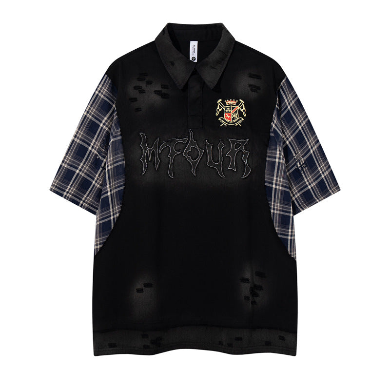 Camicia patchwork a quadri Novera con vestibilità oversize