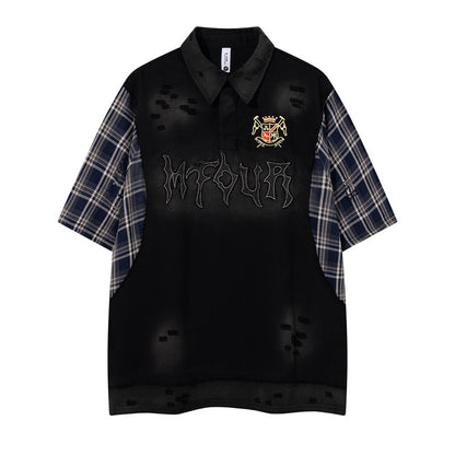 Camicia patchwork a quadri Novera con vestibilità oversize