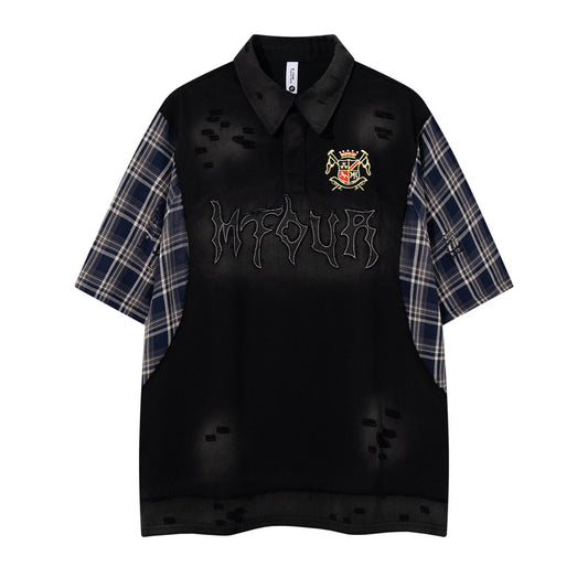 Camicia patchwork a quadri Novera con vestibilità oversize