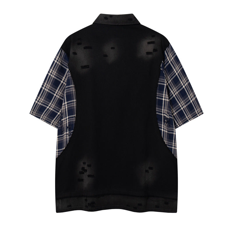 Camicia patchwork a quadri Novera con vestibilità oversize