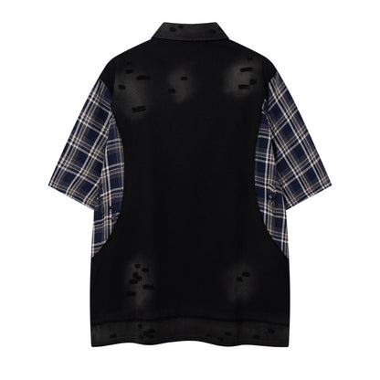 Camicia patchwork a quadri Novera con vestibilità oversize