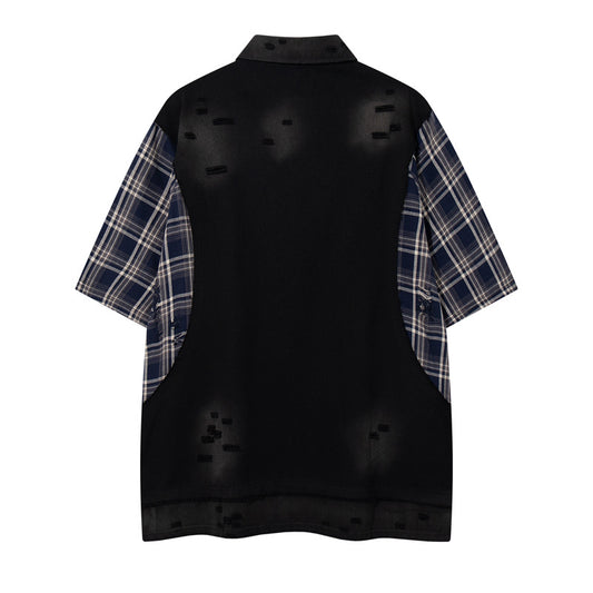 Camicia patchwork a quadri Novera con vestibilità oversize