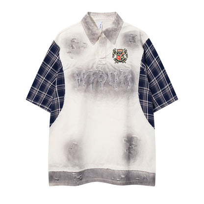 Camicia patchwork a quadri Novera con vestibilità oversize