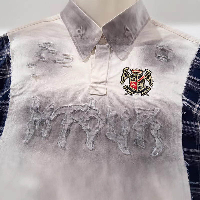 Camicia patchwork a quadri Novera con vestibilità oversize