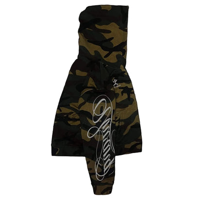 Felpa oversize camouflage Novera con grafica frontale