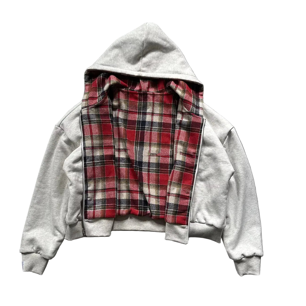 Felpa oversize reversibile Novera con lato a quadri e lato tinta unita