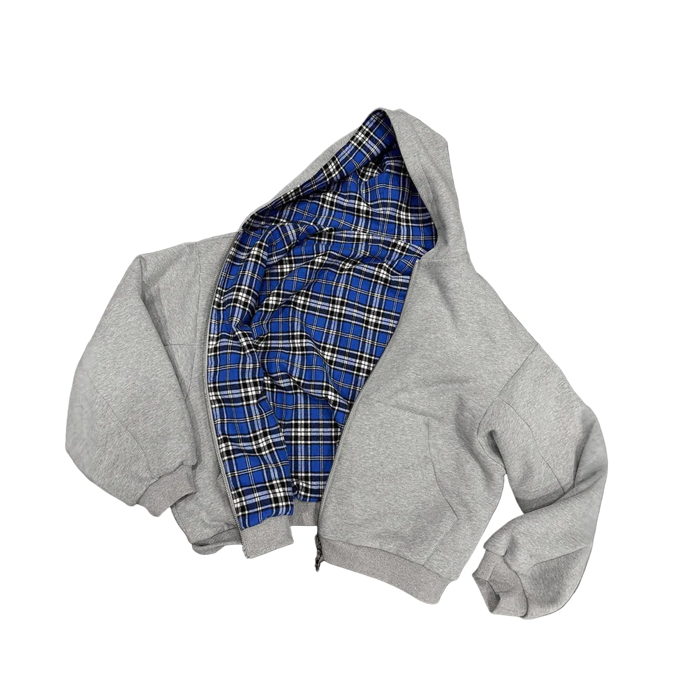 Felpa oversize reversibile Novera con lato a quadri e lato tinta unita