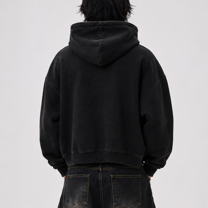 Felpa Oversize Skull Novera nera con grafica teschio rossa