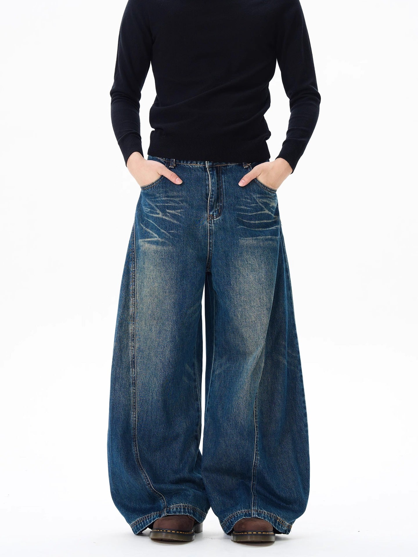 Jeans Balloon Washed Novera in denim effetto vintage