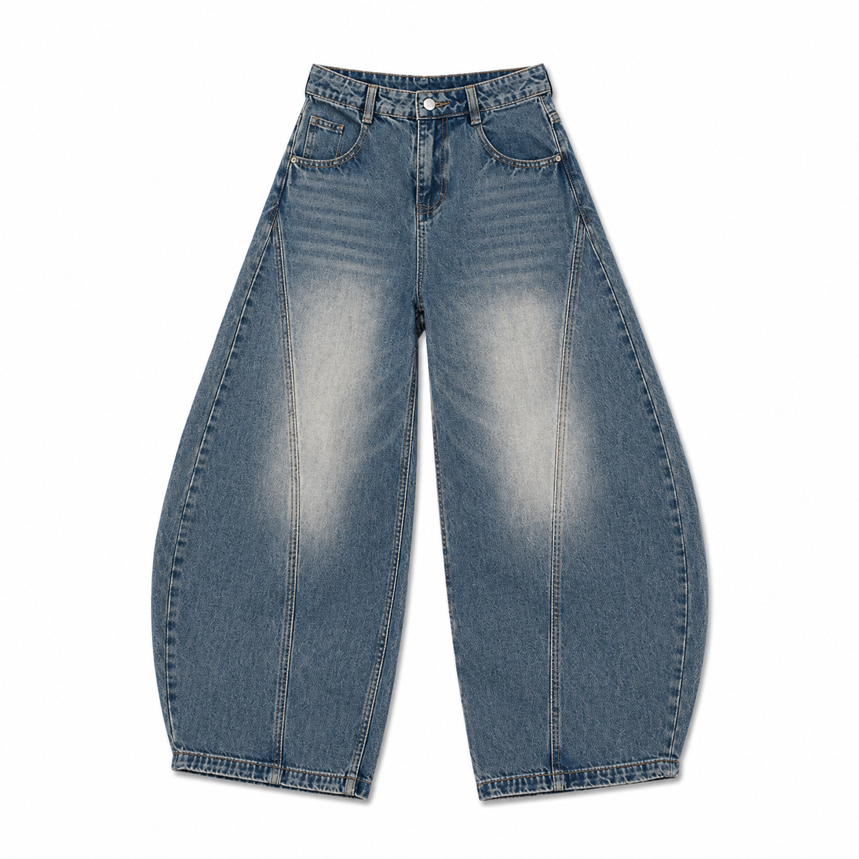 Jeans Balloon Blu Washed Novera con vestibilità ampia e lavaggio vintage