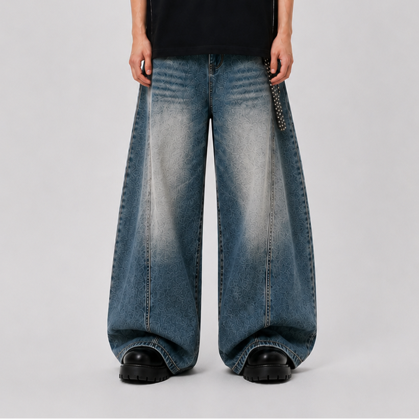 Jeans Balloon Blu Washed Novera con vestibilità ampia e lavaggio vintage