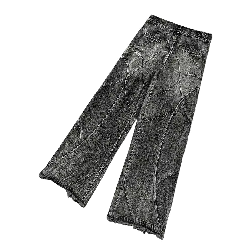 Jeans Wide Leg Arc Novera con pannelli e cuciture curve