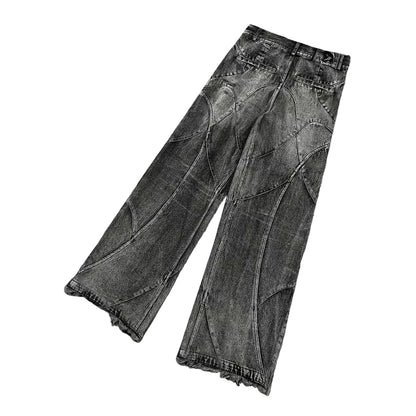 Jeans Wide Leg Arc Novera con pannelli e cuciture curve