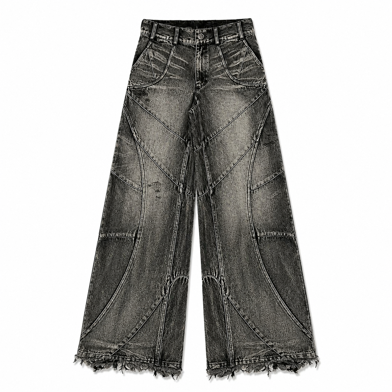 Jeans Wide Leg Arc Novera con pannelli e cuciture curve