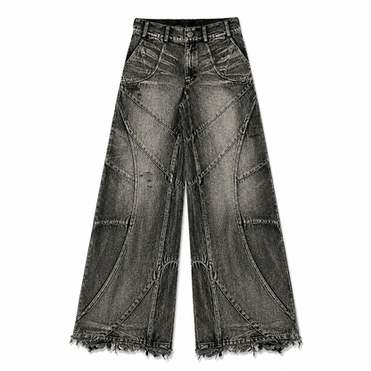 Jeans Wide Leg Arc Novera con pannelli e cuciture curve