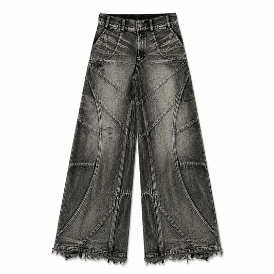 Jeans Wide Leg Arc Novera con pannelli e cuciture curve
