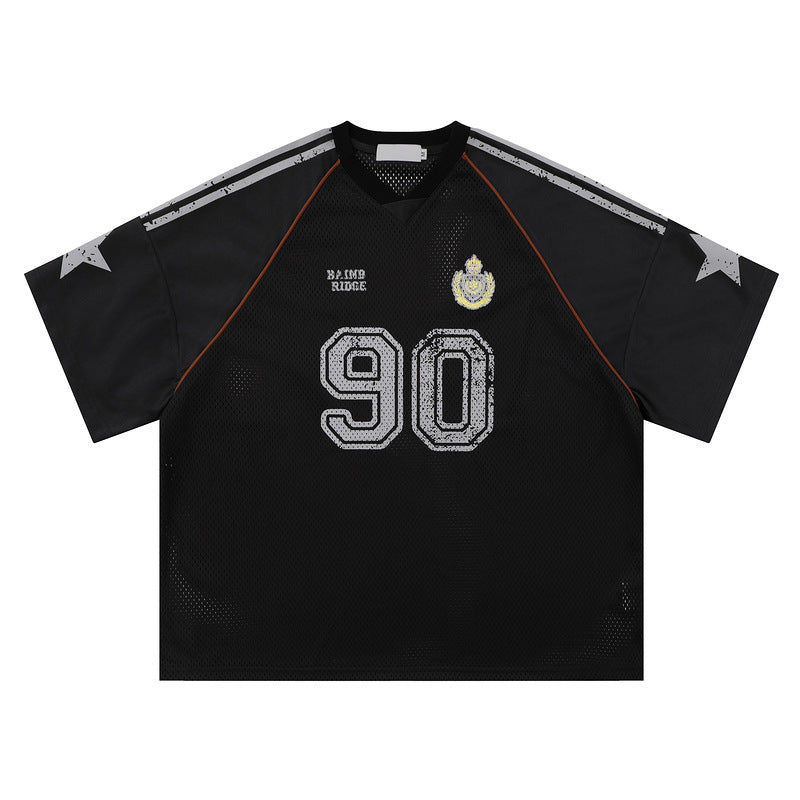 Maglia Jersey 90 Oversize Novera in mesh con grafica numero 90