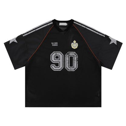 Maglia Jersey 90 Oversize Novera in mesh con grafica numero 90