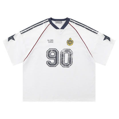 Maglia Jersey 90 Oversize Novera in mesh con grafica numero 90