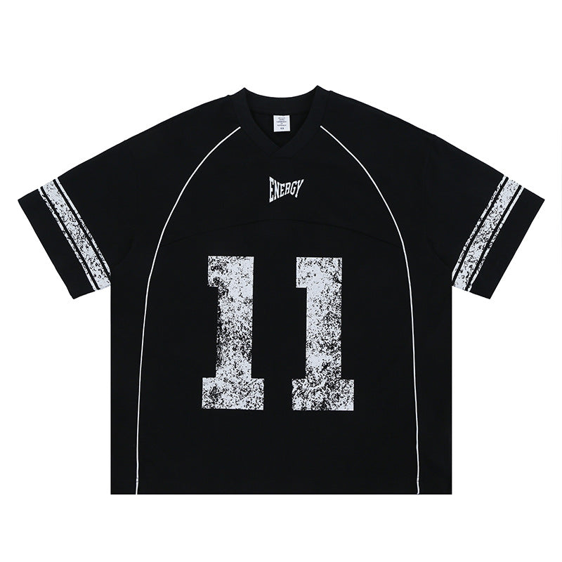 Maglia Jersey Oversize 11 Novera nera con grafica frontale