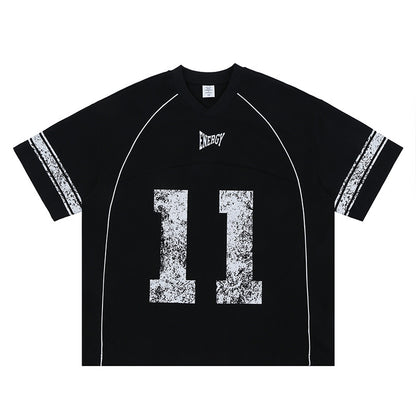 Maglia Jersey Oversize 11 Novera nera con grafica frontale