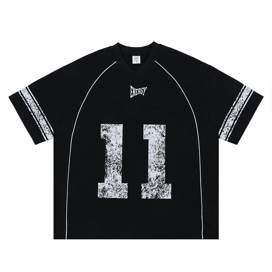 Maglia Jersey Oversize 11 Novera nera con grafica frontale