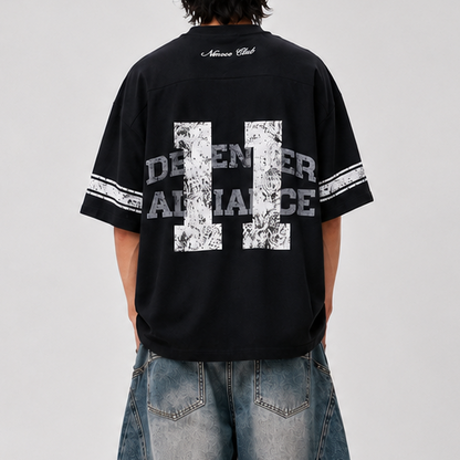 Maglia Jersey Oversize 11 Novera nera con grafica frontale