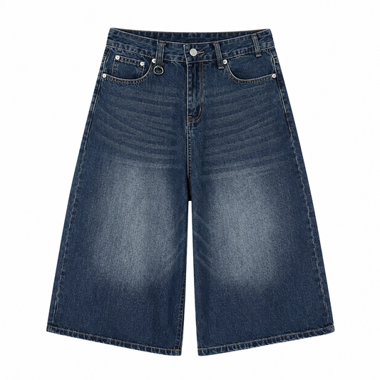 Shorts baggy in denim Novera con lavaggio vintage