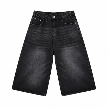 Shorts baggy in denim Novera con lavaggio vintage