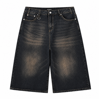 Shorts baggy in denim Novera con lavaggio vintage