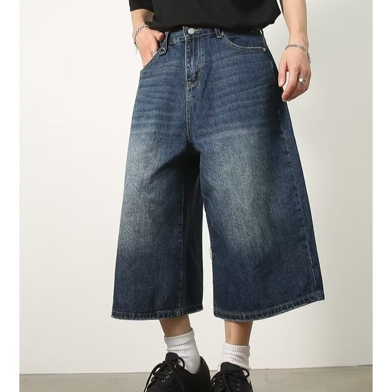 Shorts baggy in denim Novera con lavaggio vintage