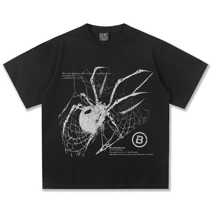 T-shirt Oversize Washed Spider Novera con grafica ragno