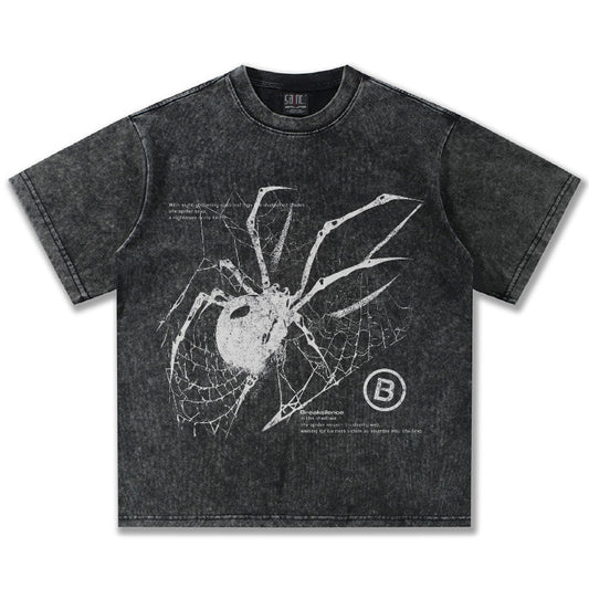 T-shirt Oversize Washed Spider Novera con grafica ragno