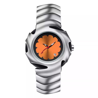 Orologio Liquid Novera con design in metallo liquido e quadrante floreale