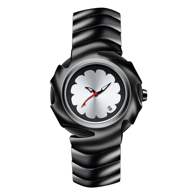 Orologio Liquid Novera con design in metallo liquido e quadrante floreale