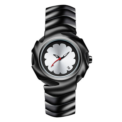 Orologio Liquid Novera con design in metallo liquido e quadrante floreale