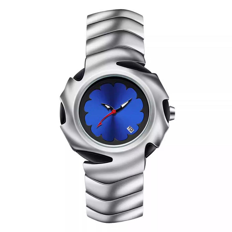Orologio Liquid Novera con design in metallo liquido e quadrante floreale